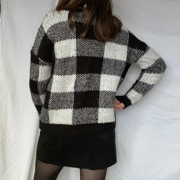 Black and white checkered knitted sweater H&M - Picture 2 of 11